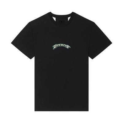 Zwarte Crew Neck T-shirts en Polos met Handtekeningprint Givenchy , Black , Heren