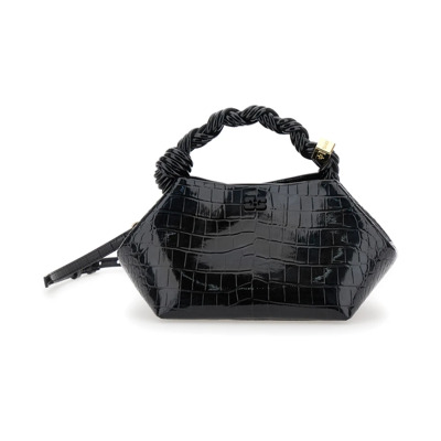 Zwarte Croco Bou Tas Ganni , Black , Dames