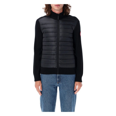 Zwarte Hybridge Gebreide Jas Aw24 Canada Goose , Black , Heren