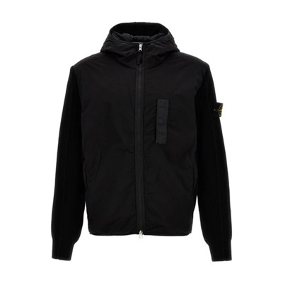 Zwarte Jas Stone Island , Black , Heren