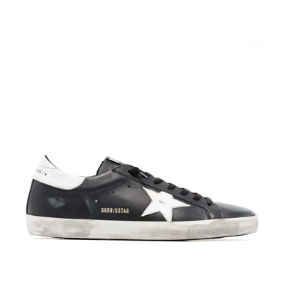 Zwarte Leren Sneakers Golden Goose , Black , Heren