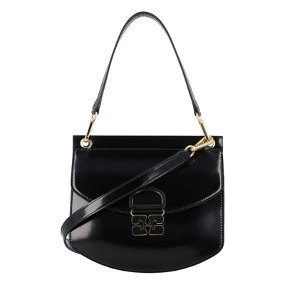 Zwarte Patentleren Handtas Ganni , Black , Dames