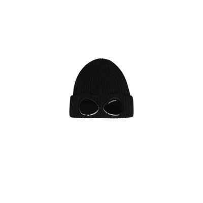 Zwarte Wol Bonnet Hoed C.p. Company , Black , Heren