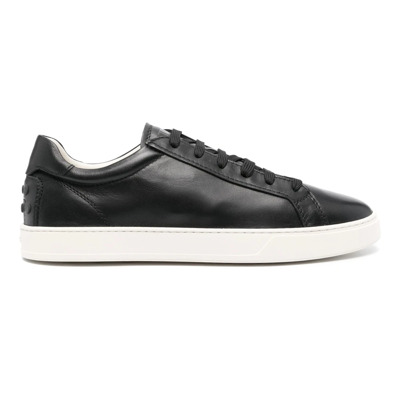 Zwarte leren minimalistische sneakers Tod's , Black , Heren