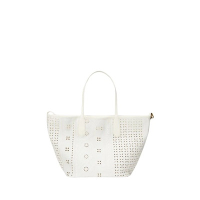 Zwarte leren tote tas Polo Ralph Lauren , White , Dames