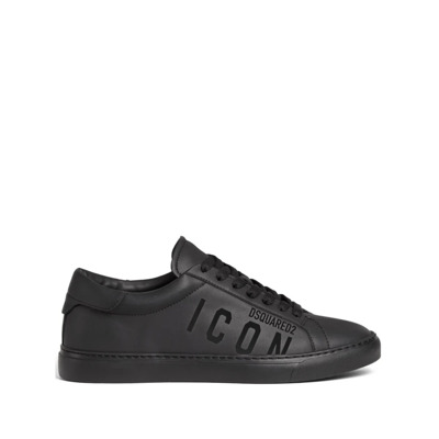 Zwarte platte schoenen iconische cassettestijl Dsquared2 , Black , Heren