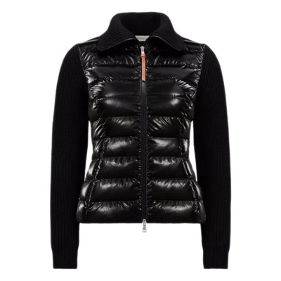 Zwarte trui met donsvulling Moncler , Black , Dames