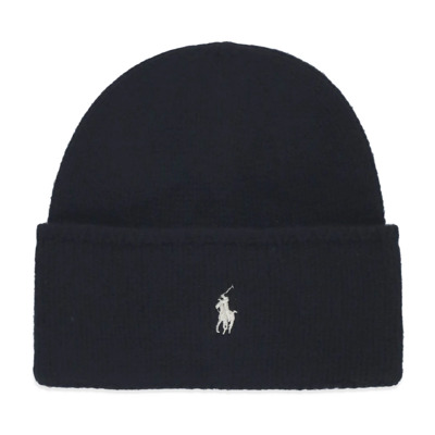 Zwarte wollen muts met iconisch logo Ralph Lauren , Black , Dames