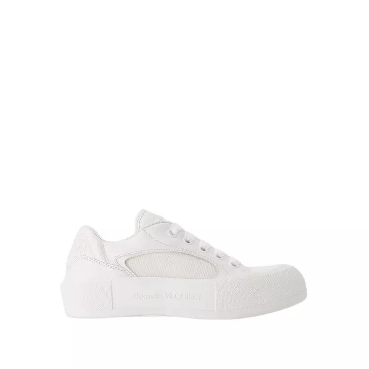 Alexander McQueen Sneakers - Deck Sneakers - Calfskin - White in wit