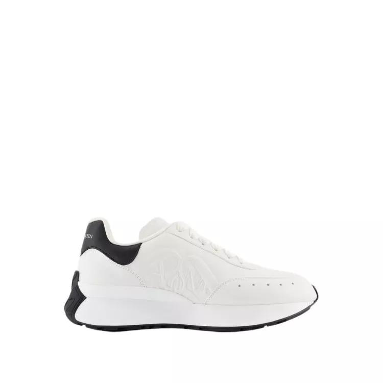 Alexander McQueen Sneakers - Sprint Runner Sneakers - Leather - White/Black in wit