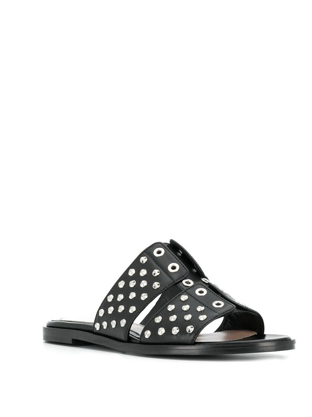 Alexander McQueen Verfraaide slippers - Zwart