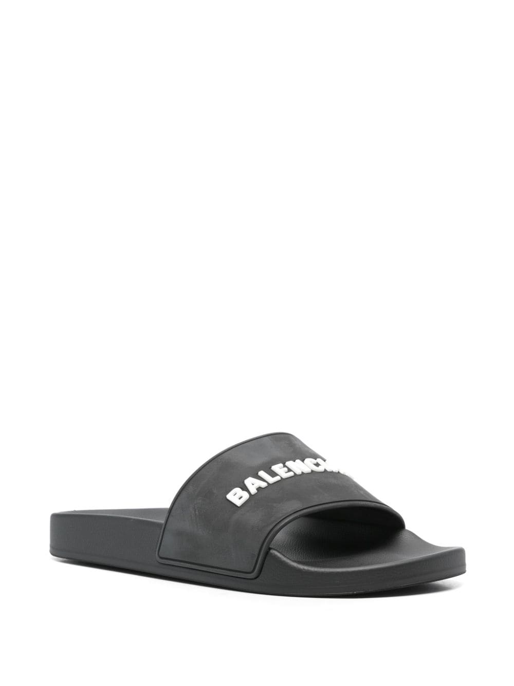 Balenciaga Badslippers met logo-reliëf - Zwart