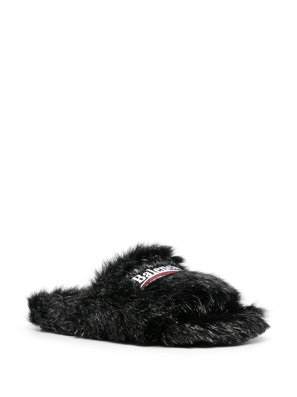 Balenciaga Furry slippers - Zwart