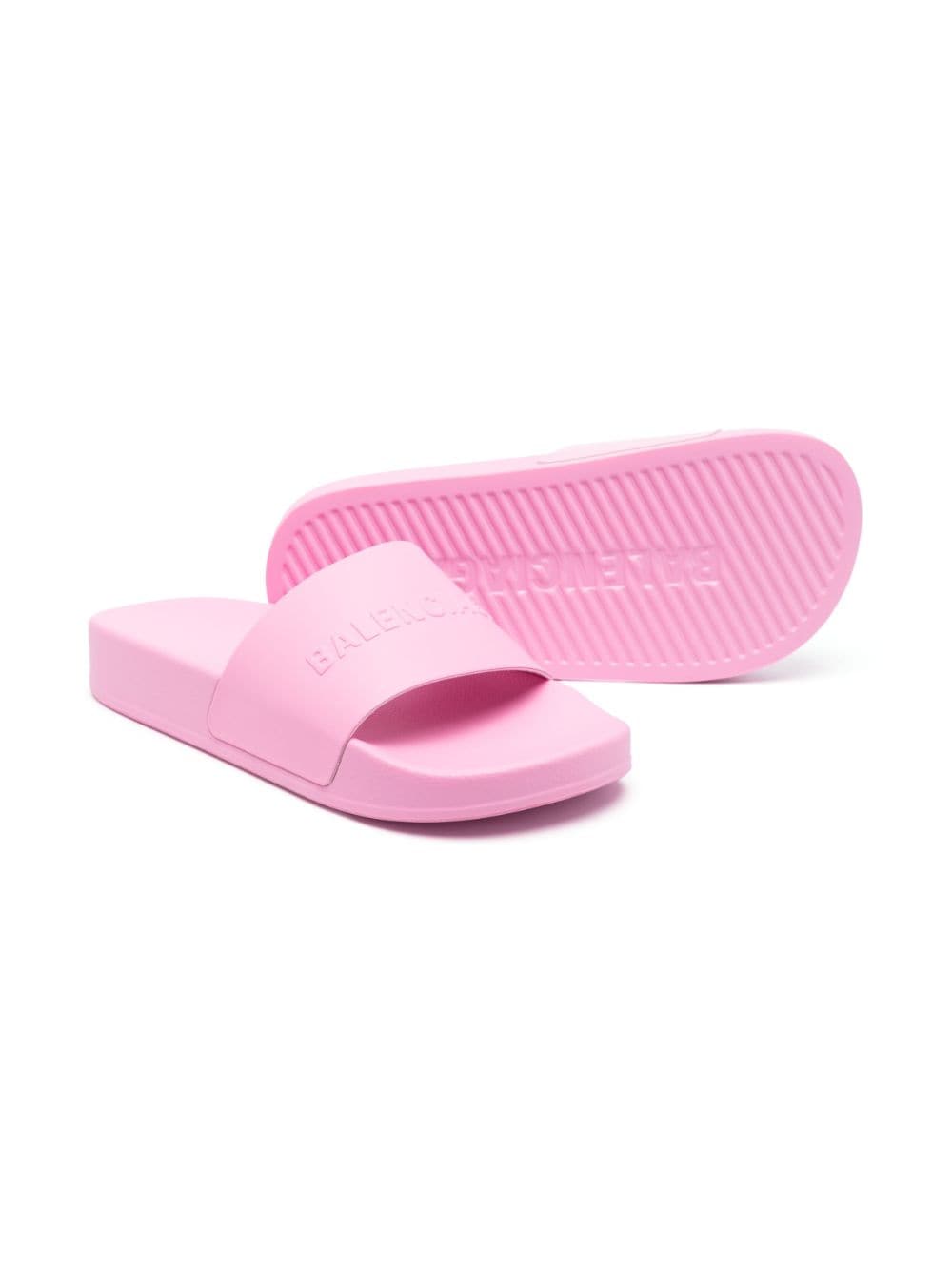 Balenciaga Kids Slippers met logo-reliëf - Roze