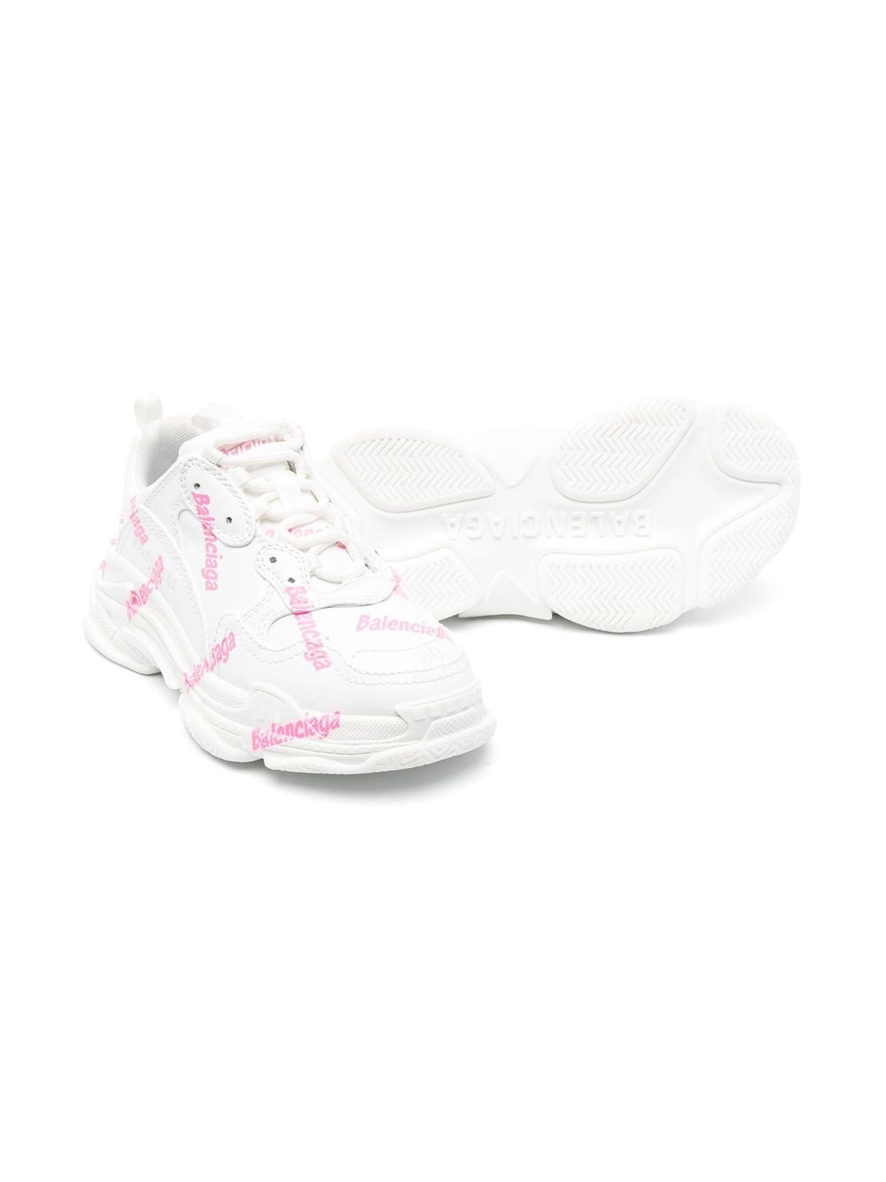 Balenciaga Kids Sneakers met logoprint - Wit