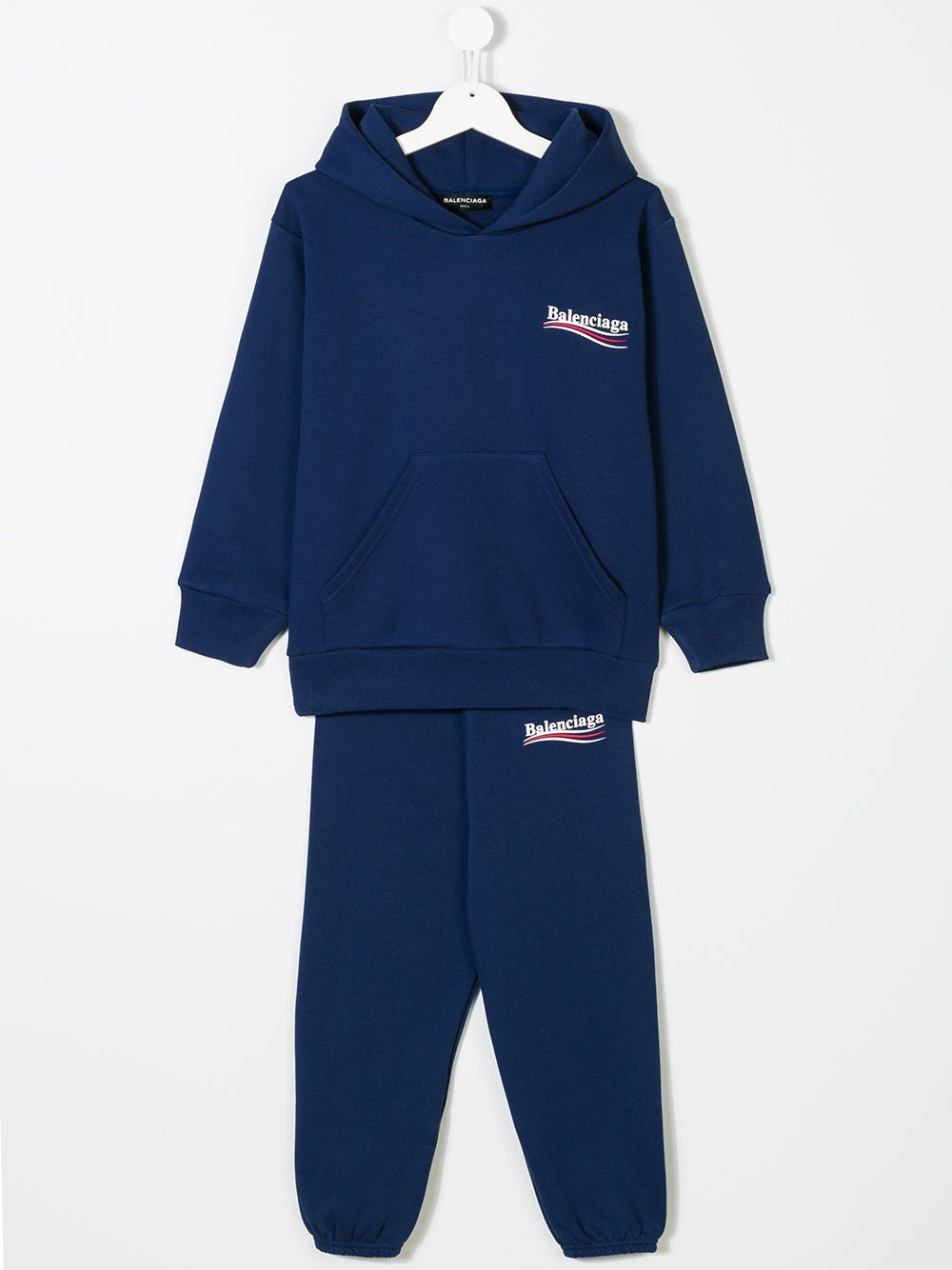 Balenciaga Kids joggingpak met capuchon en logo - Blauw