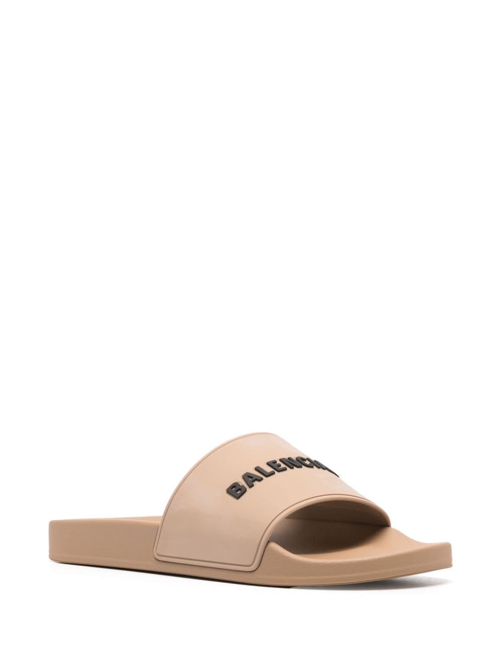 Balenciaga Slippers met logo-reliëf - Beige