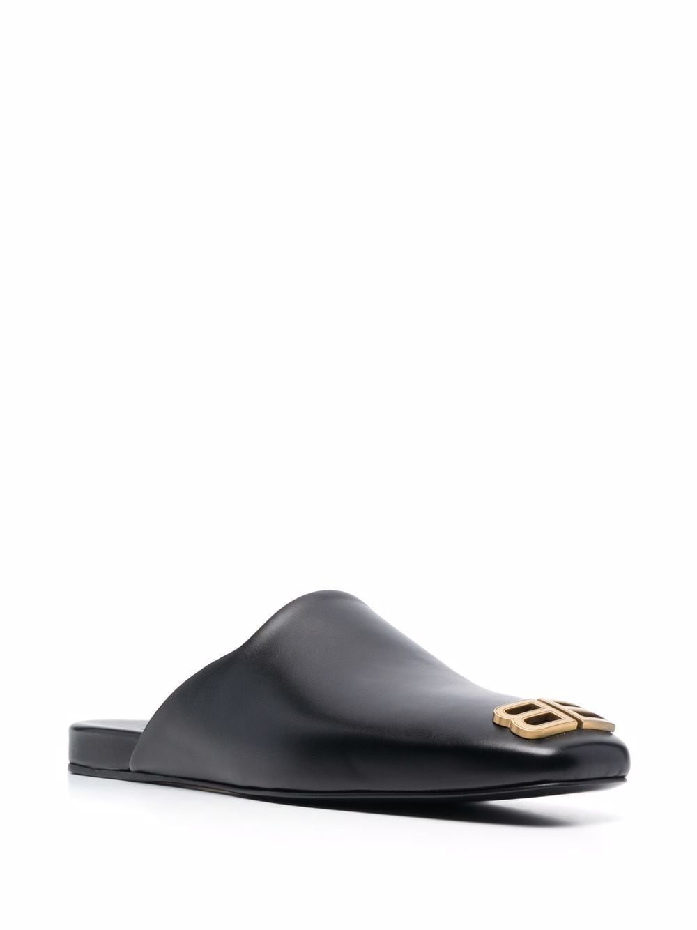 Balenciaga Slippers met logoplakkaat - Zwart