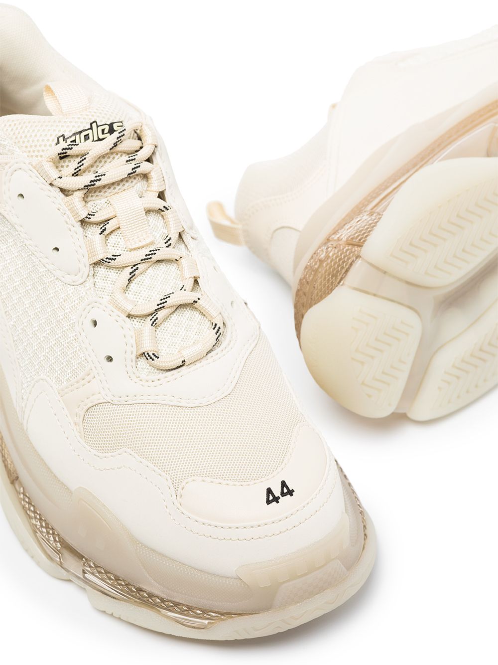 Balenciaga Triple S sneakers met doorzichtige zool - Beige