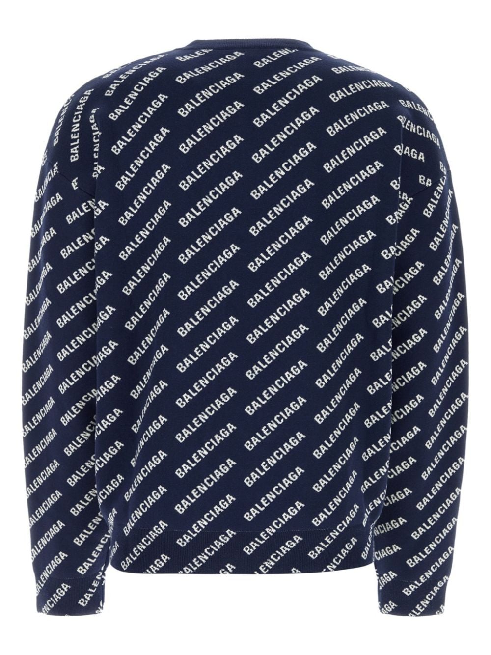 Balenciaga Trui met all-over logoprint - Blauw