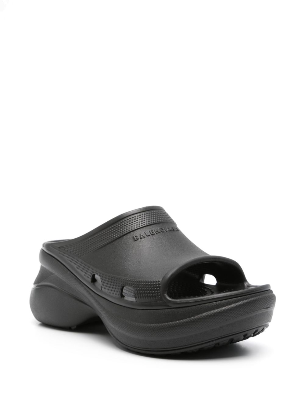 Balenciaga x Crocs 50mm slippers met logo-reliëf - Zwart