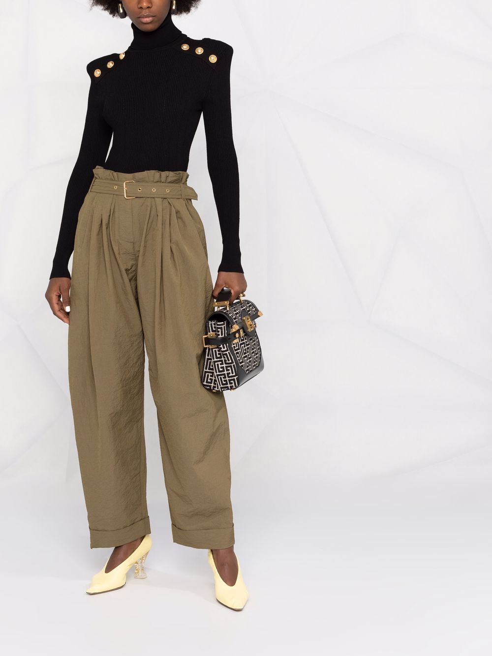 Balmain Broek met paperbag taille - Groen