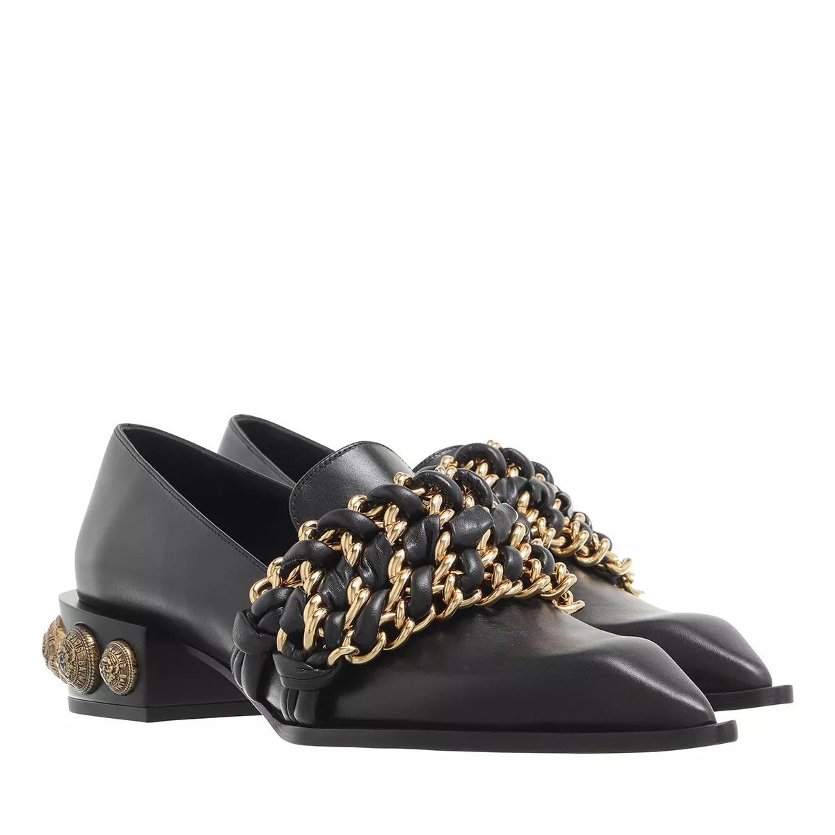 Balmain Loafers & ballerina schoenen - Coin Chain Loafers Leather in zwart