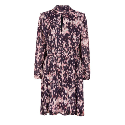 Bedrukte Jurk in Crinkle Optic Ecovero Viscose Chiffon () Dante 6 , Pink , Dames