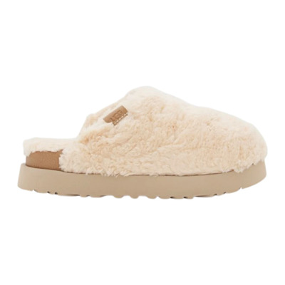 Beige Platte Schoenen met Nepbont Detail UGG , Beige , Dames