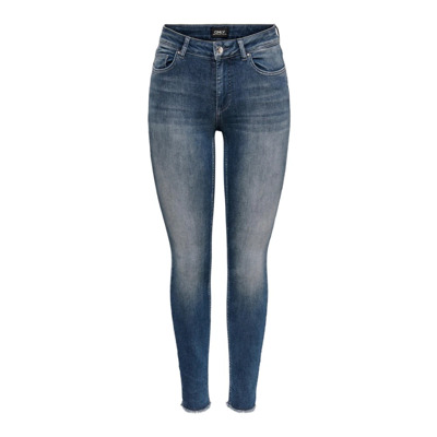 Blauwe Effen Dames Jeans met Rits en Knoopsluiting Only , Blue , Dames