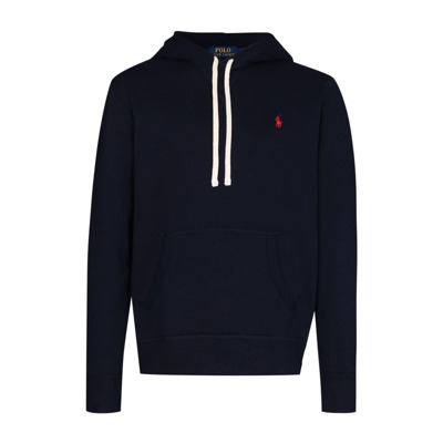 Blauwe Geborduurde Logo Hoodie Sweater Polo Ralph Lauren , Blue , Heren