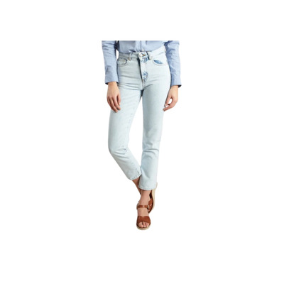 Blauwe High-Waist Cropped Jeans Closed , Blue , Dames