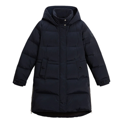 Blauwe Parka met Ritsdetails Woolrich , Blue , Dames