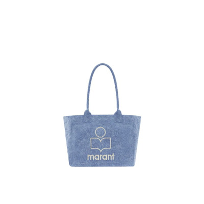 Blauwe Tote Tas met Rits en Logo Isabel Marant , Blue , Dames