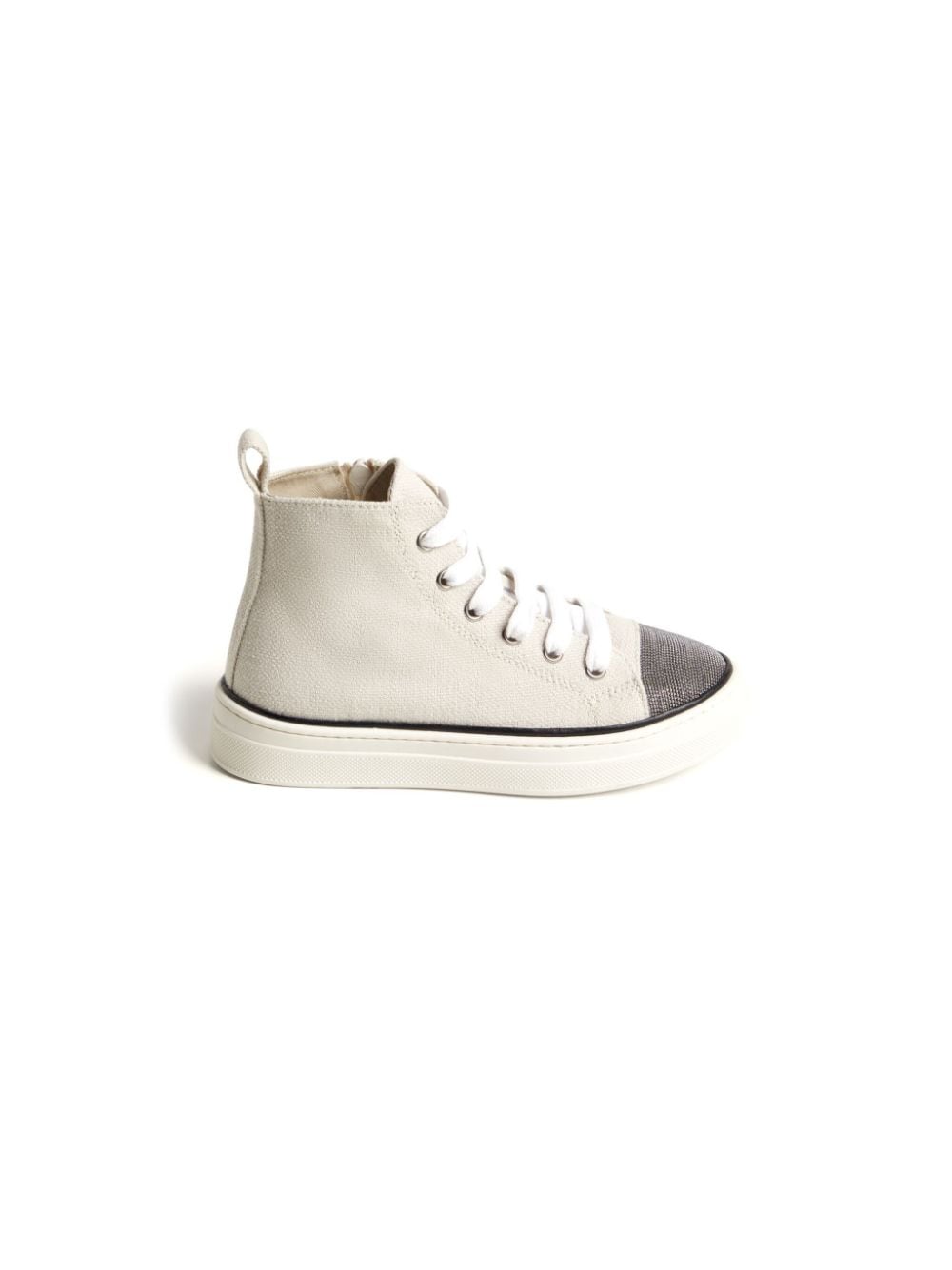 Brunello Cucinelli Kids Canvas sneakers met monili kralen - Beige