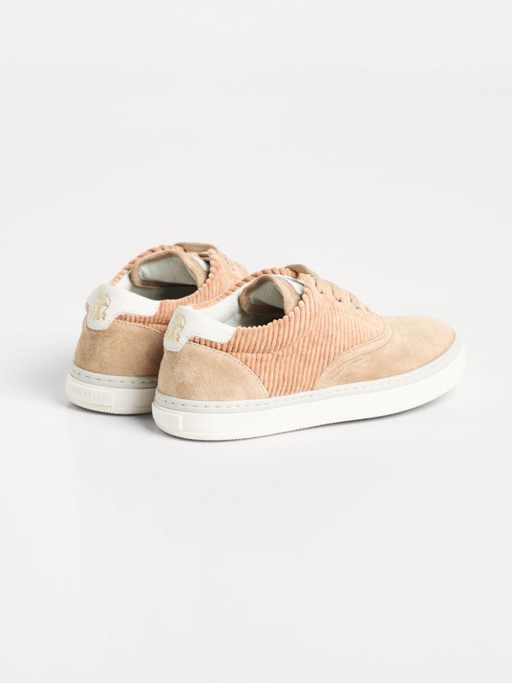 Brunello Cucinelli Kids Ribfluwelen sneakers - Beige