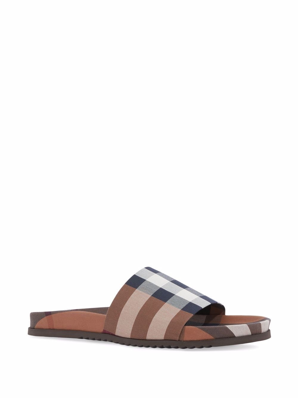 Burberry Geruite slippers - Bruin