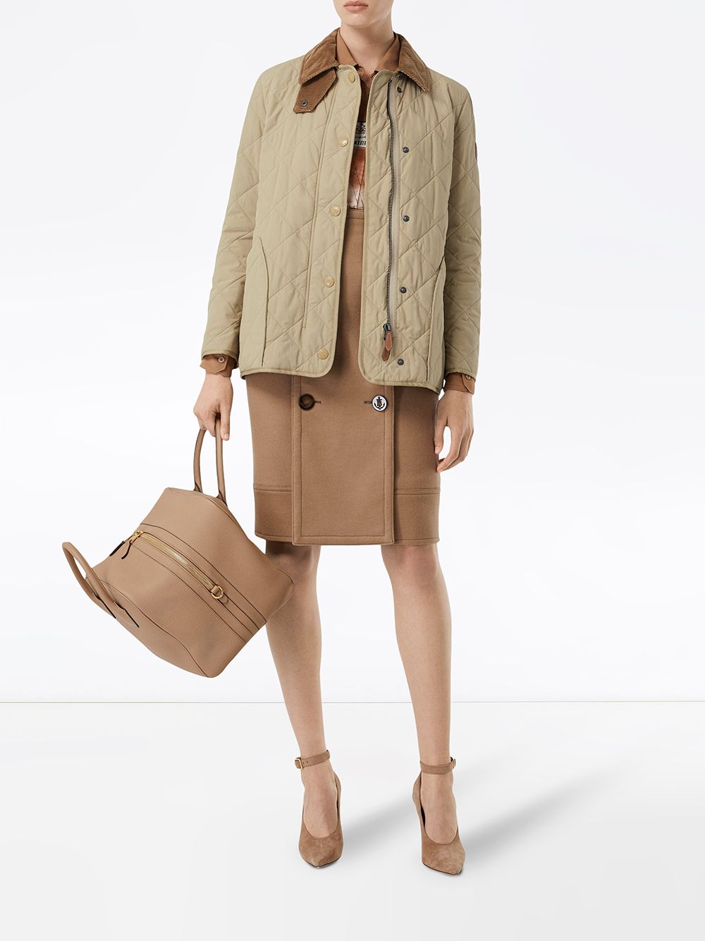 Burberry Jas met diamantvormige voering - Beige