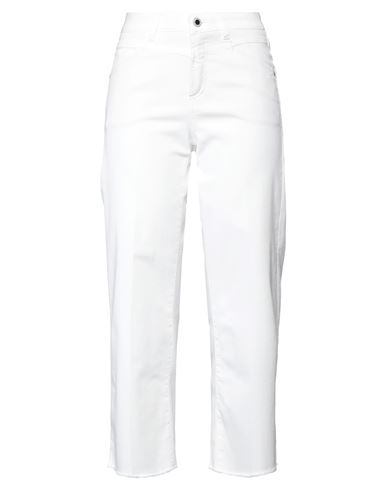 Cambio Woman Jeans White Size 10 Cotton, Elastomultiester, Elastane