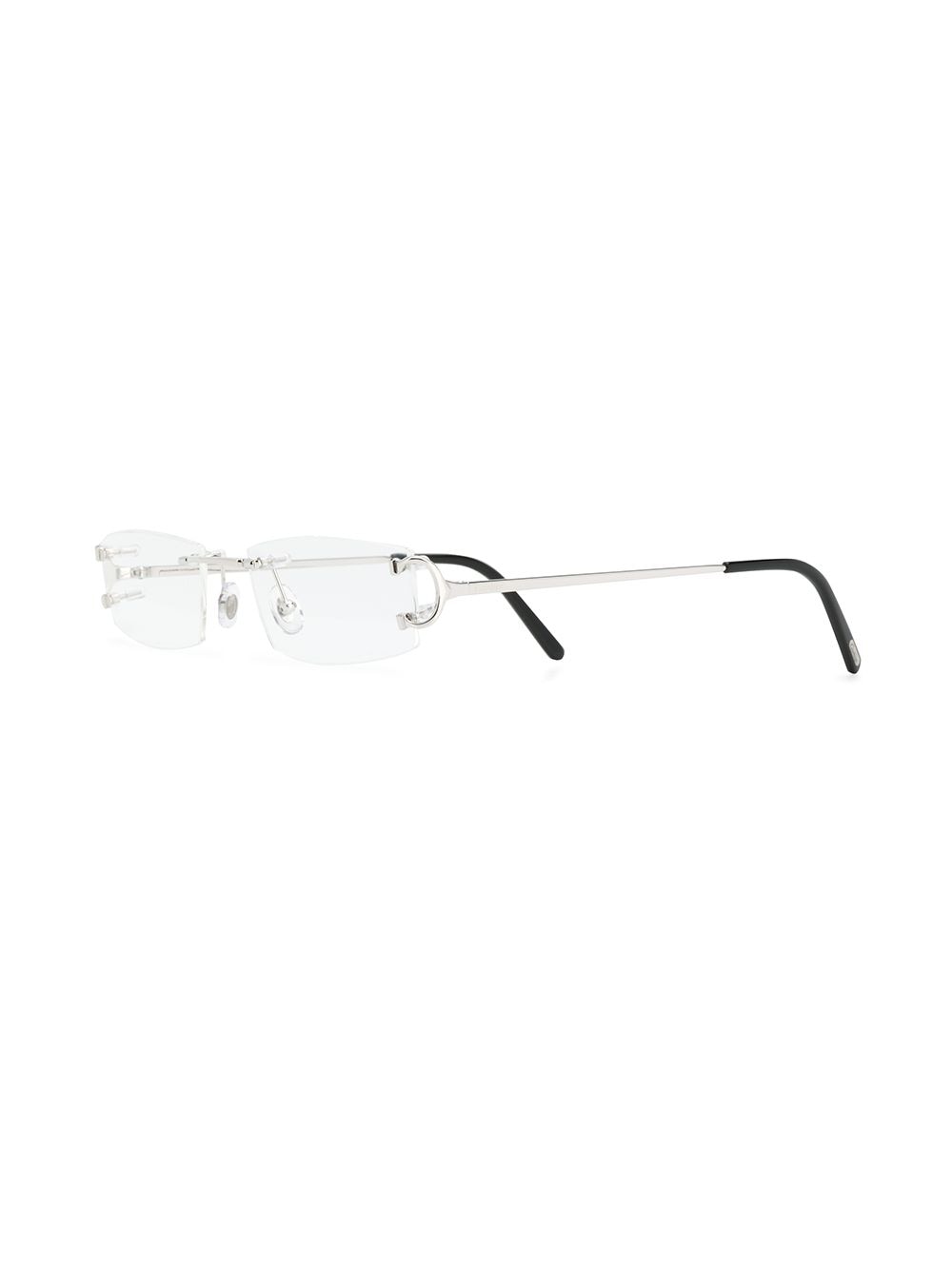 Cartier Eyewear Bril met rechthoekige glazen - Zilver