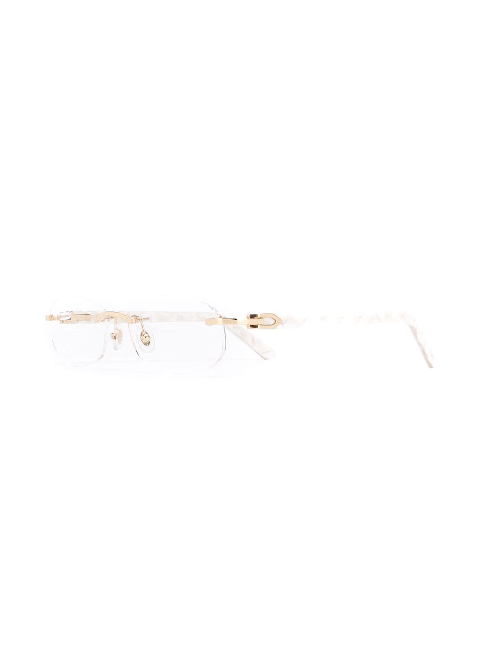 Cartier Eyewear C Décor bril met ovaal montuur - Wit