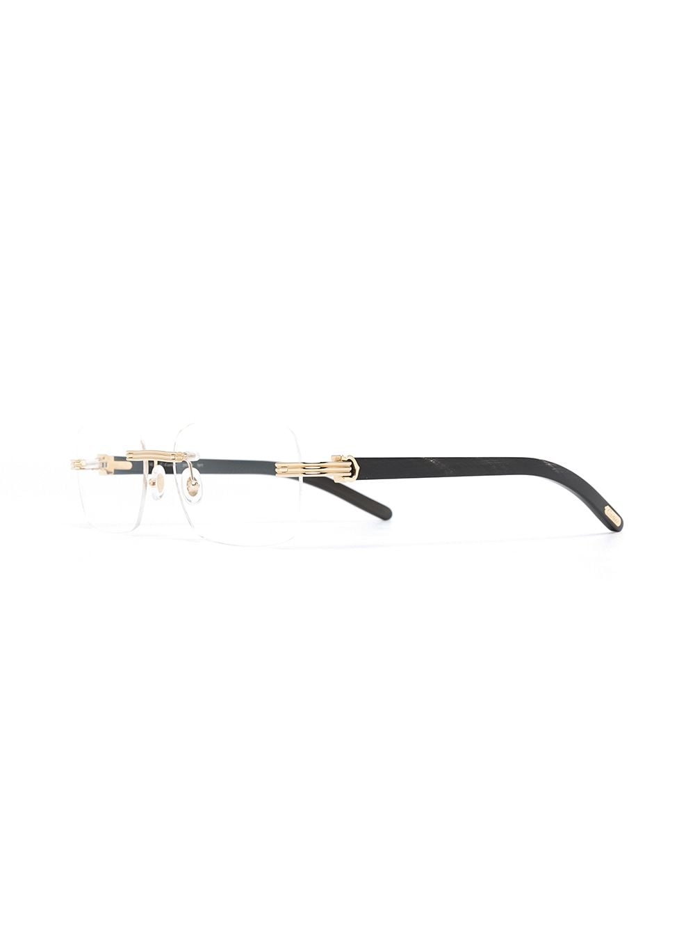 Cartier Eyewear C de Cartier bril met rechthoekig montuur - Zwart