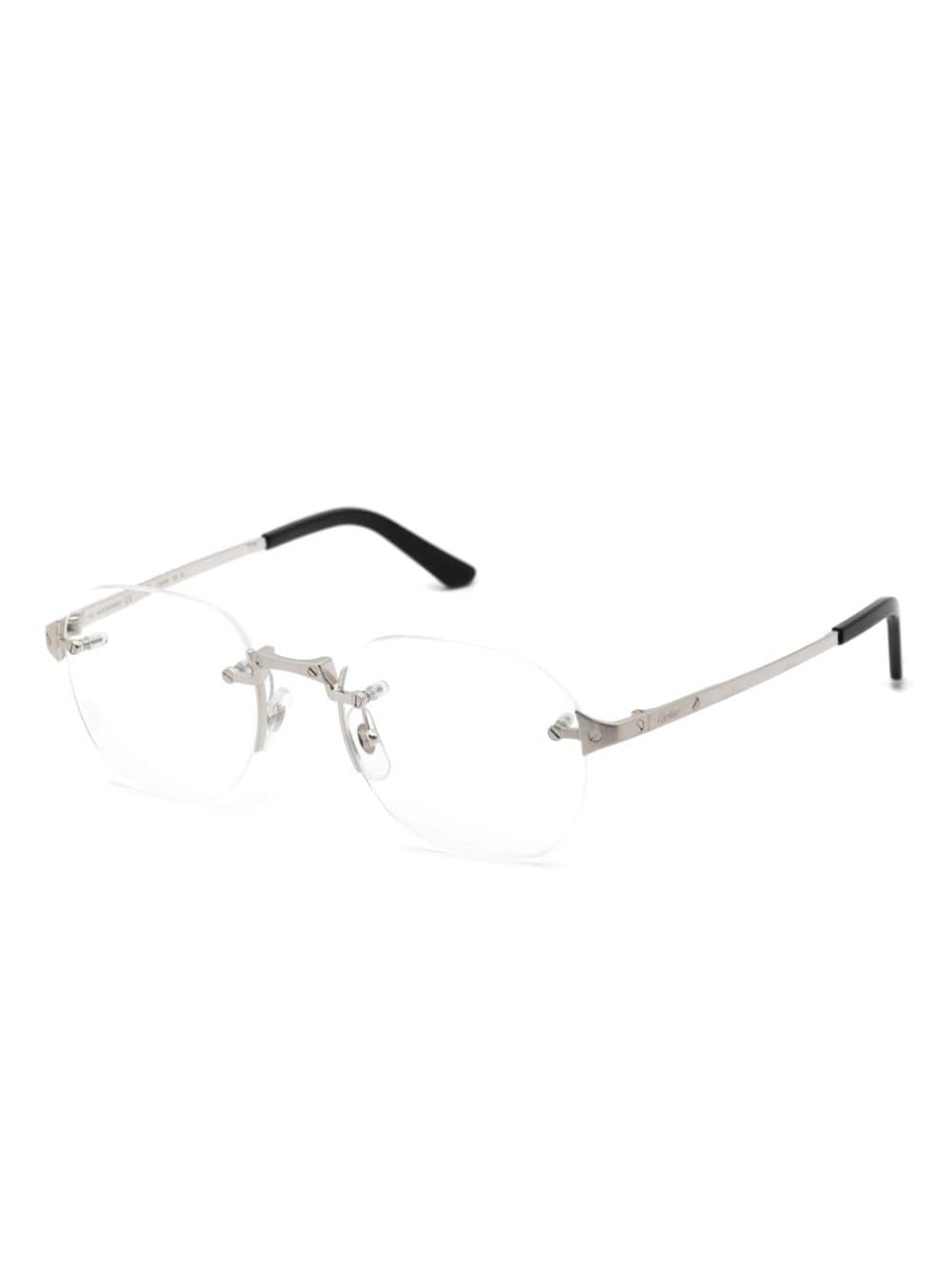 Cartier Eyewear Santos bril met wayfarer montuur - Zilver