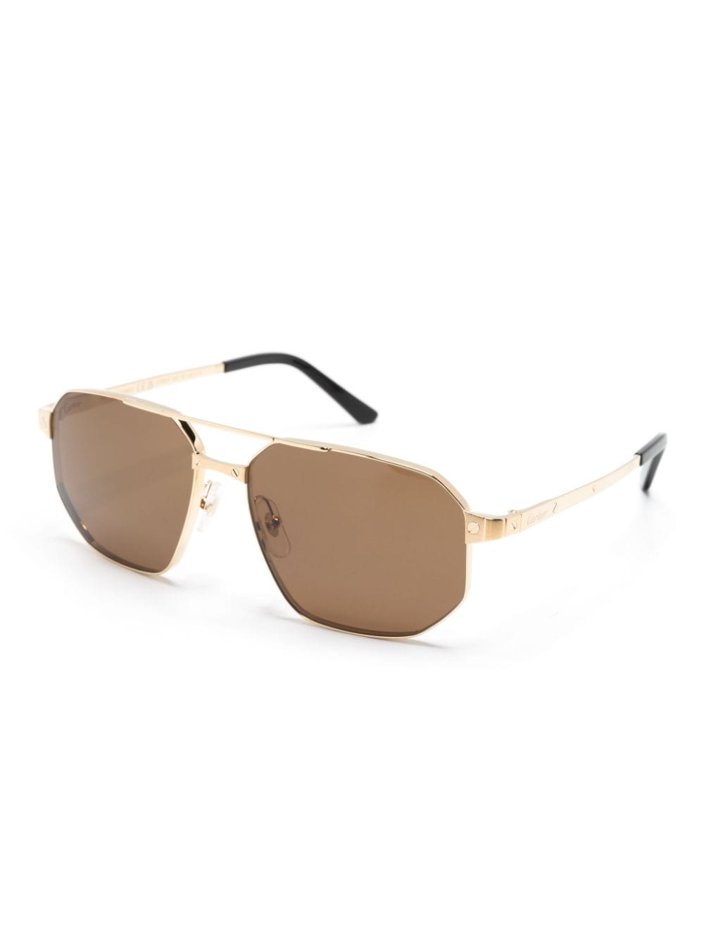 Cartier Eyewear Santos de Cartier zonnebril met piloten montuur - Goud