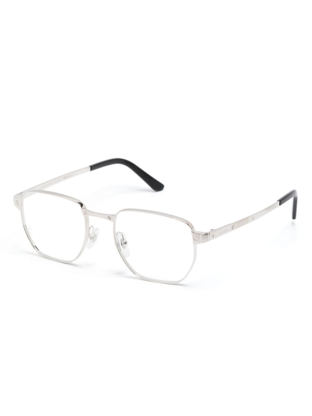 Cartier Eyewear Santos de Cartier zonnebril met vierkant montuur - Zilver