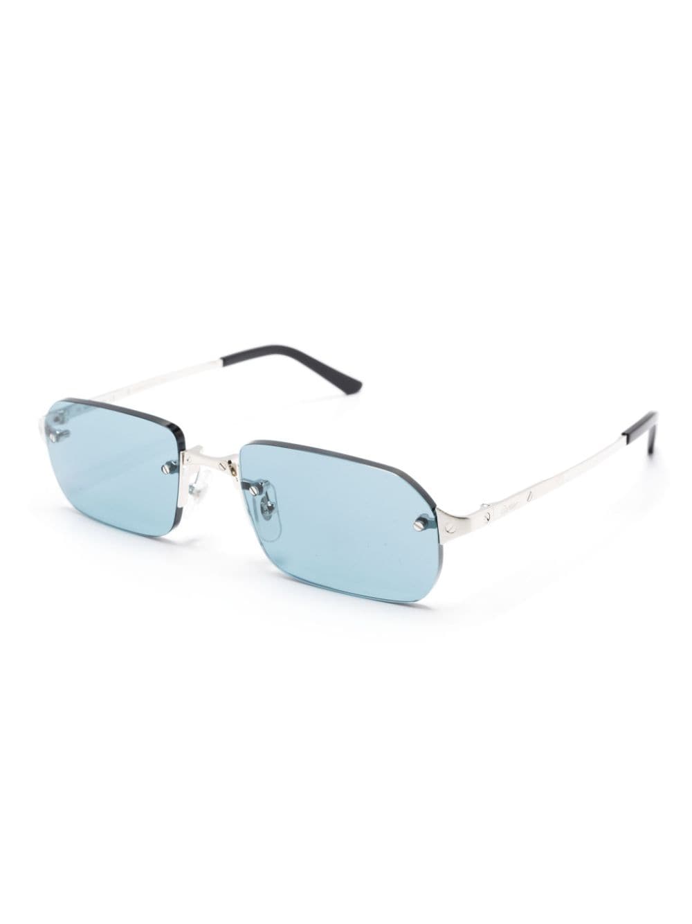 Cartier Eyewear Santos zonnebril met rechthoekig montuur - Zilver