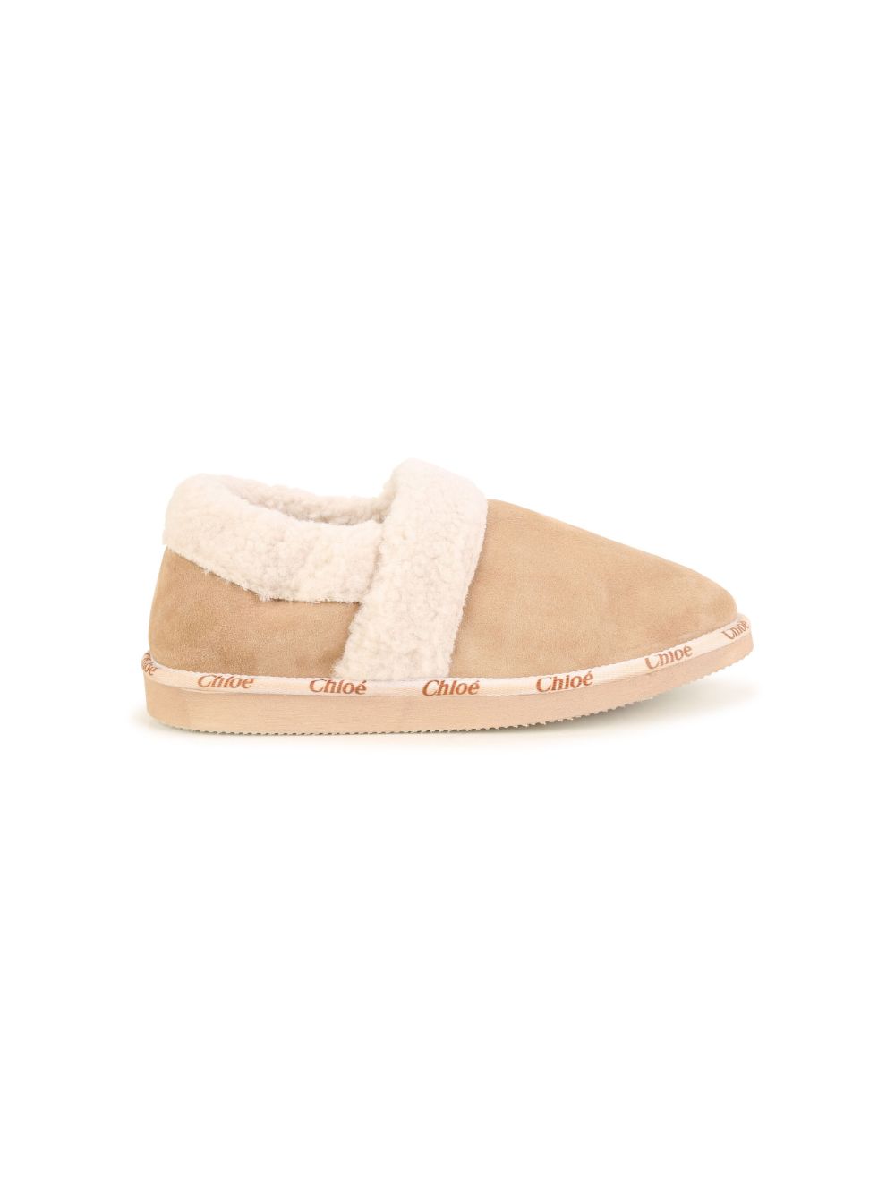 Chloé Kids Fleece slippers - Beige