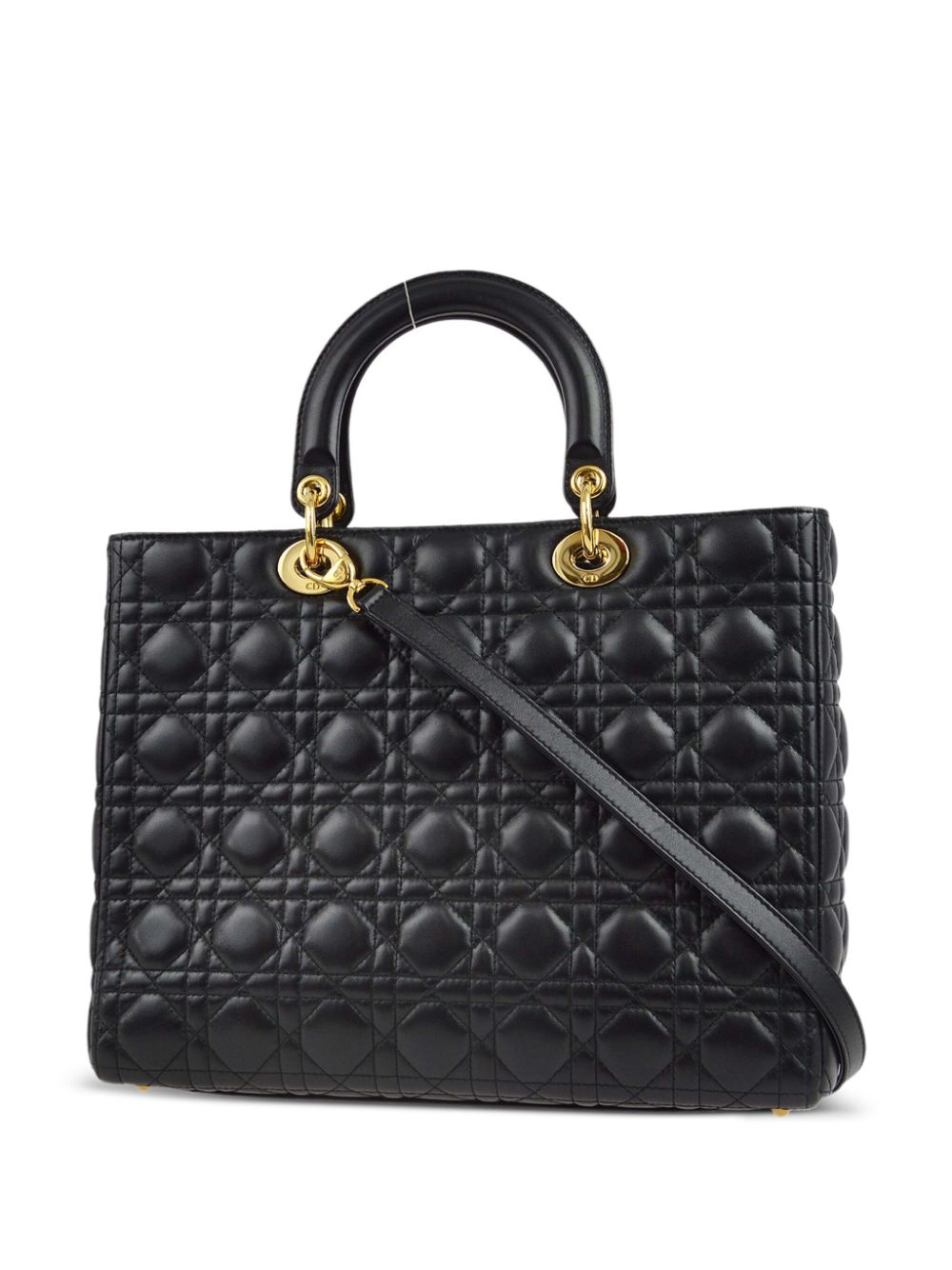 Christian Dior Pre-Owned 2012 Cannage Lady Dior tas - Zwart