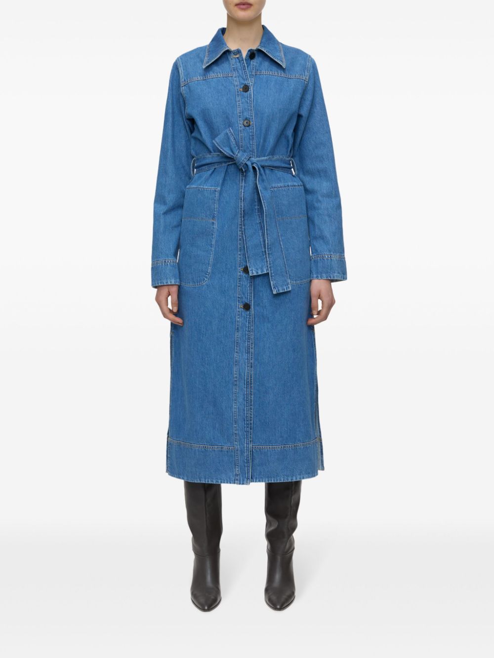 Closed Denim midi-blousejurk - Blauw