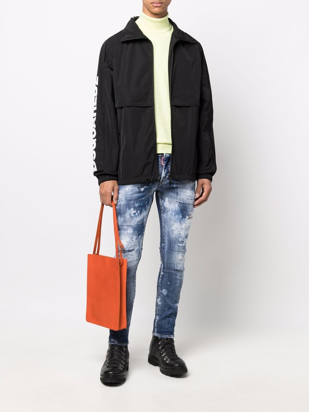 DSQUARED2 Jas met logoprint - Zwart